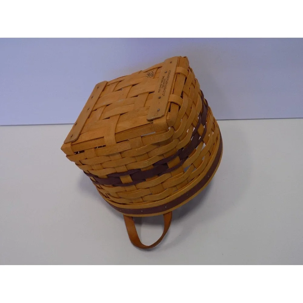 May Series Petunia Basket w/ Plastic Protector 1997 Longaberger - Purple Slats